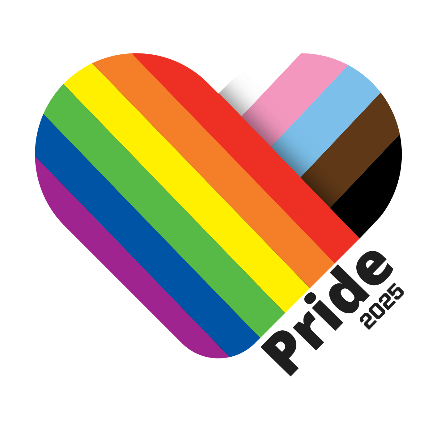 Pride 2025 with rainbow heart