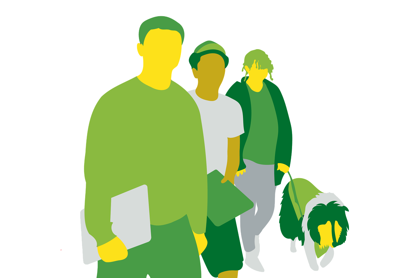 Silhouette art of students walking.