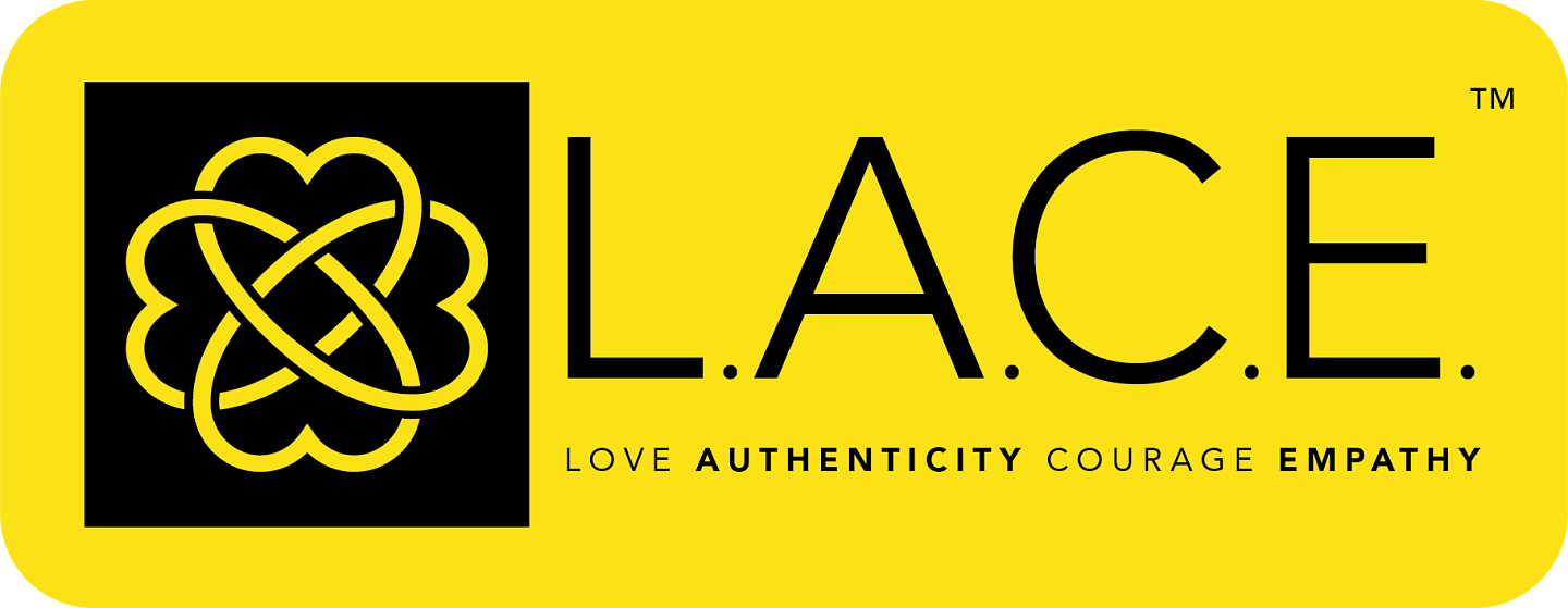 LACE Logo, Love Authenticity Courage Empathy.