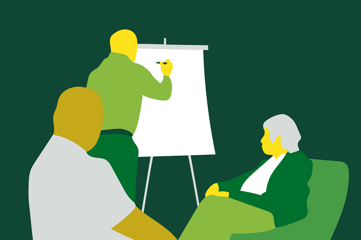 silhouette art of a writing workshop.