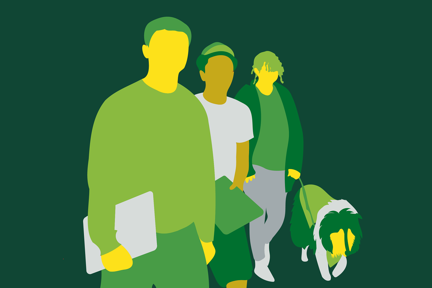 Silhouette art of students walking.