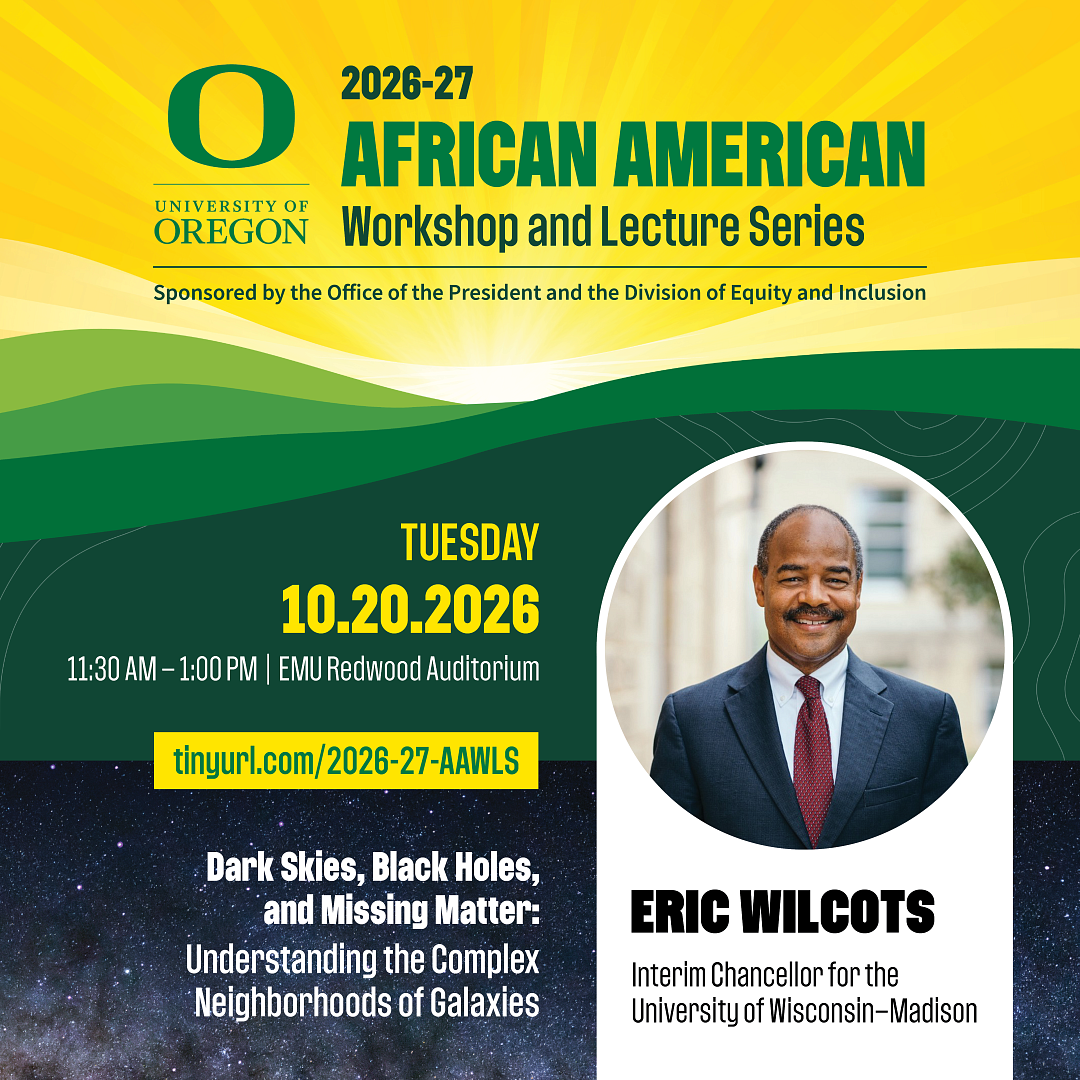 Eric Wilcots Interim Chancellor for the University of Wisconsin–Madison EMU Redwood Auditorium Tuesday, October 20, 2026 11:30 AM – 1:00 PM
