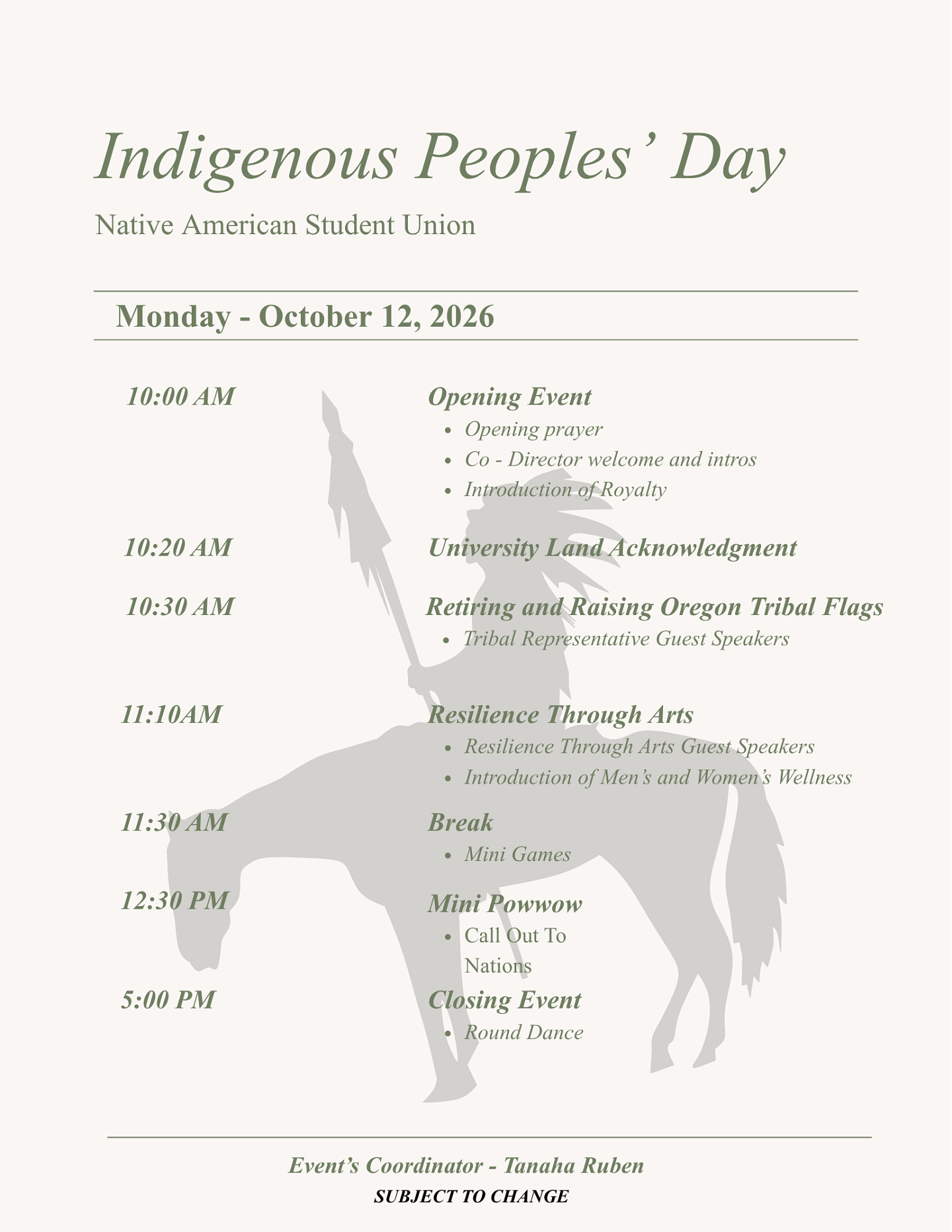 Events for Indigenous People's Day