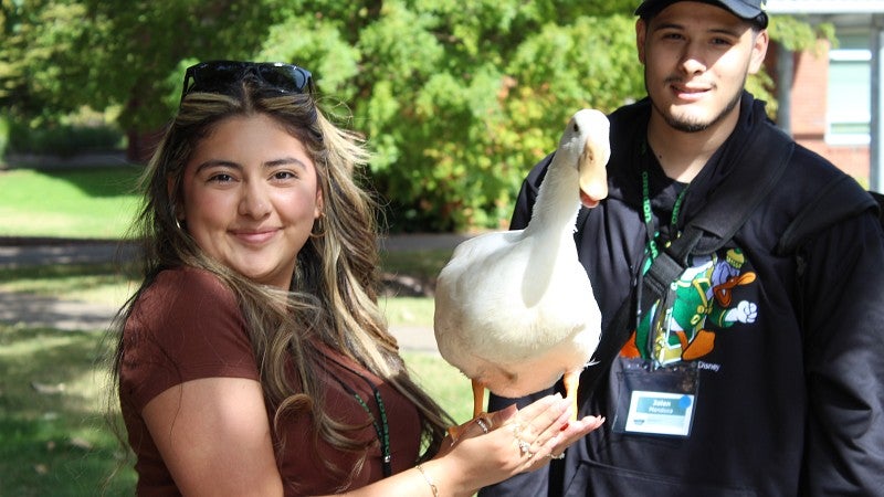 Cassy with Quaktavius the Duck