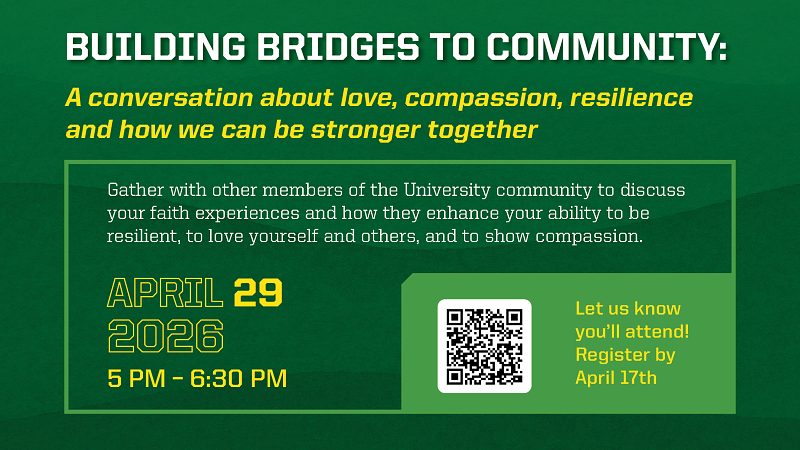 APRIL 29 2026, 5 PM – 6:30 PM. BUILDING BRIDGES TO COMMUNITY. Let us know you’ll attend! Register by April 17th 