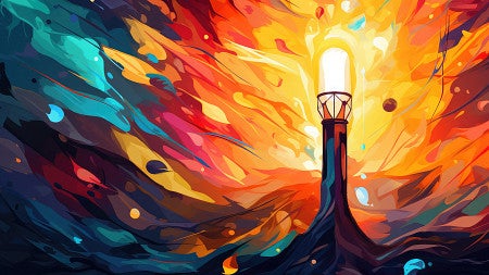 Illustration of a beacon of light 