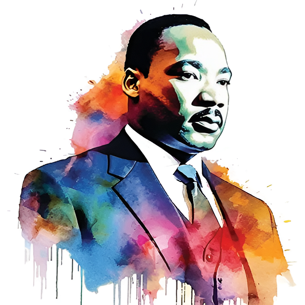 Martin Luther King Dr. headshot in watercolor style