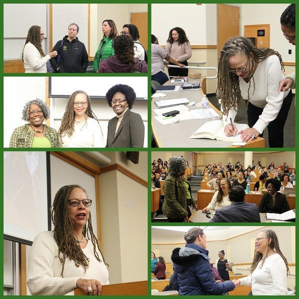 Cheryl Harris African American Series collage of event Feb 19.