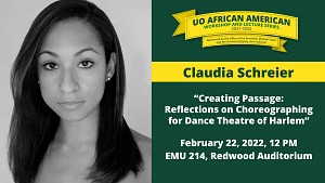 African American Workshop and Lecture Series lecture with Claudi Schreier