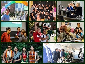 DEI overview 17_18 collage Collage of Campus photos of diverse populations 2018