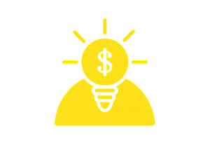 funding opportunities yellow Animated dollar sign in yellow with light bulb