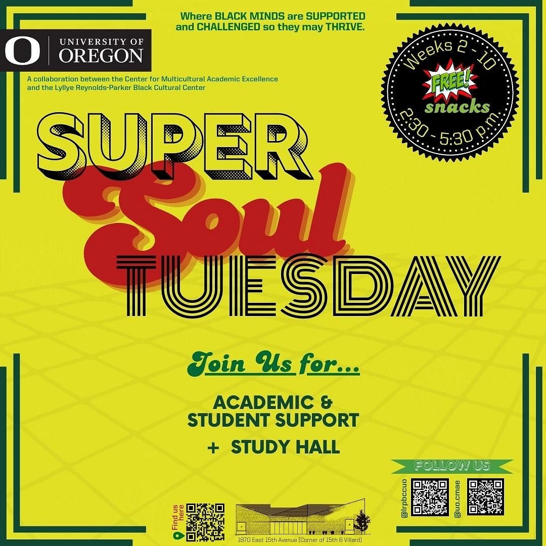 Graphic describing Super Soul Tuesday study hall