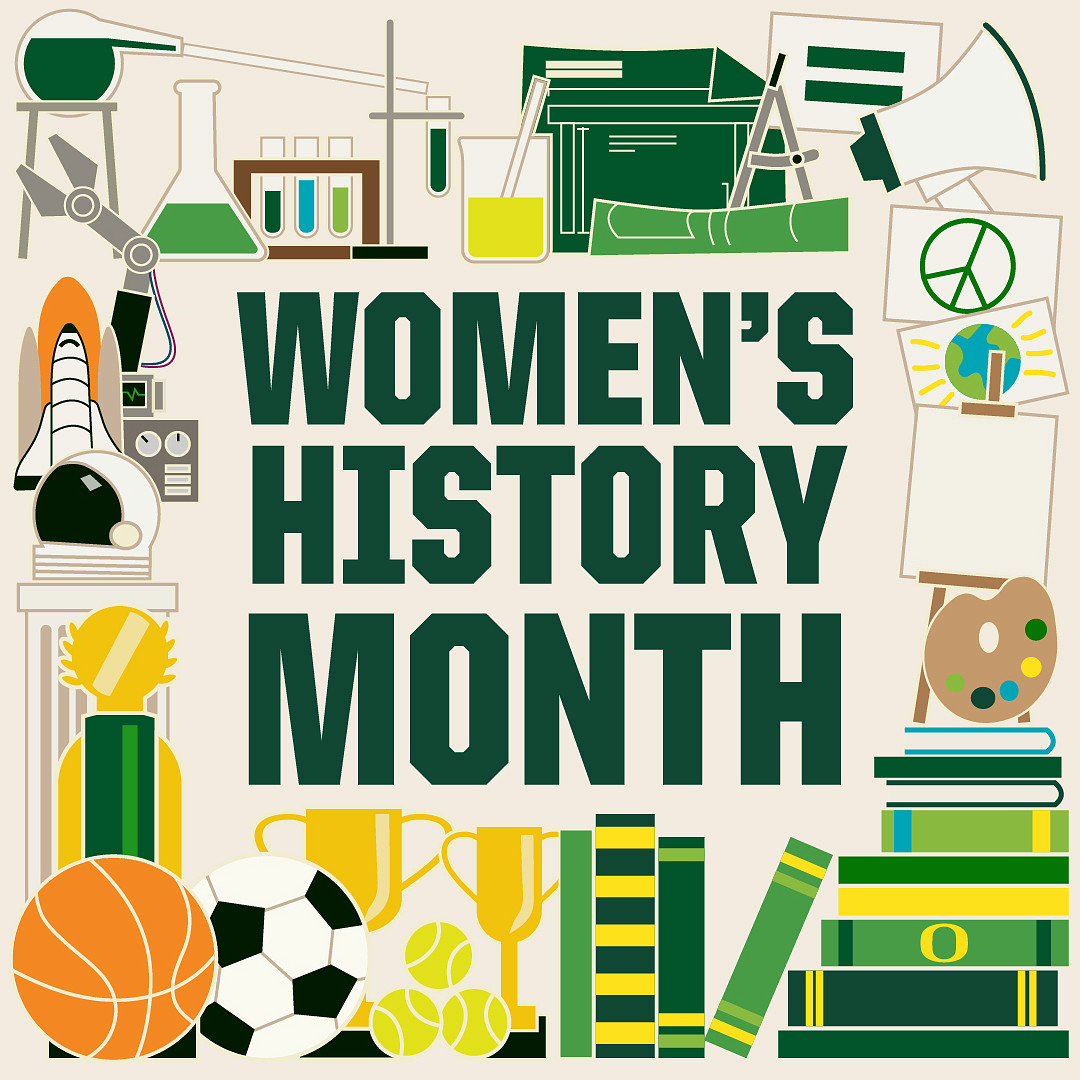 Graphical design announcing Women's History Month