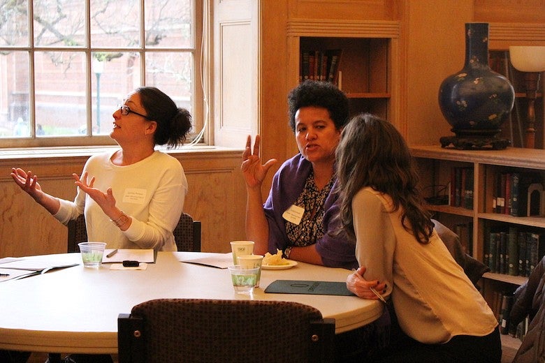 CoDaC Mentor Gathering 2018 people talking at table