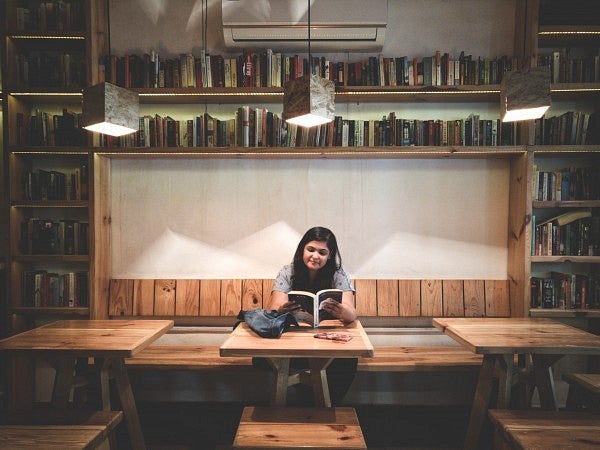 Student Studying in Library