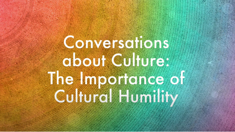 Conversations about Culture on a pastel rainbow background