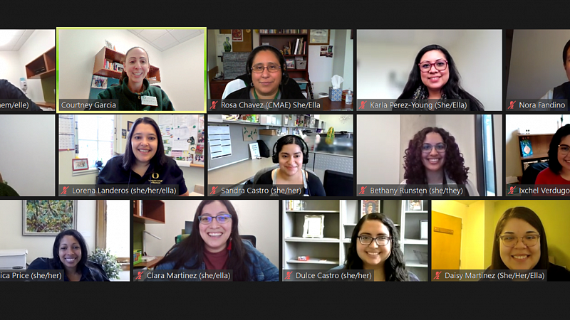 Latinx Strategies group photo of zoom meeting of group