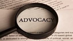 The word advocacy under a magnifying glass