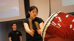 ADPI awards taiko LACE photo Woman playing taiko drums at ADPI awards 2019