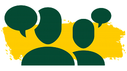 Courageous conversations with words Courageous Conversations Green and Yellow animated style people talking