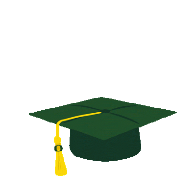 University of Oregon moving graduation hat