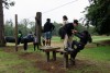 Students at rope course